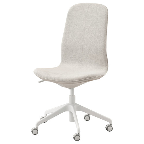 LÅNGFJÄLL Office chair, Gunnared beige/white, 68x68 cm