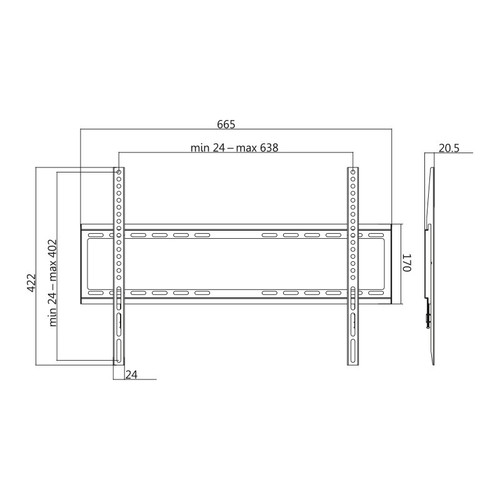 LogiLink TV Wall Mount, fix, VESA, 37-70", max. 35kg