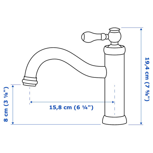 HAMNSKÄR Wash-basin mixer tap, chrome-plated