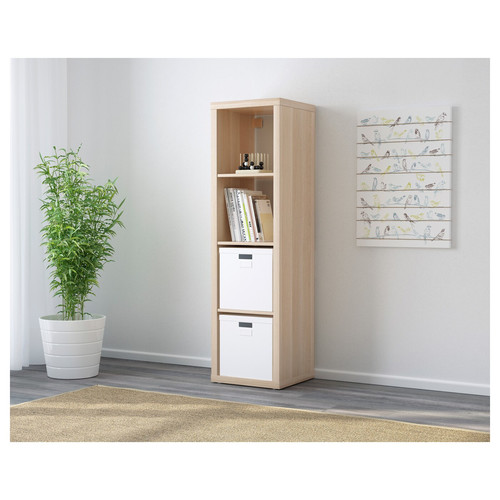 KALLAX Shelving unit, white stained oak effect, 42x147 cm