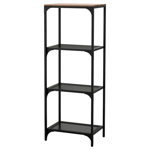 FJÄLLBO Shelving unit, black, 51x136 cm