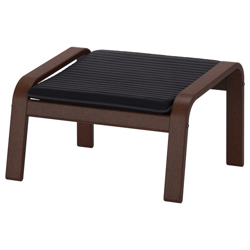 POÄNG Armchair and footstool, brown/Knisa black