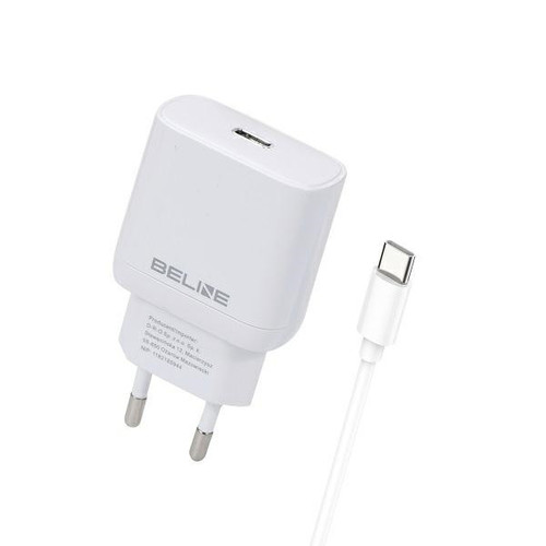 Beline Wall Charger EU Plug 30W USB-C + cable USB-C, white