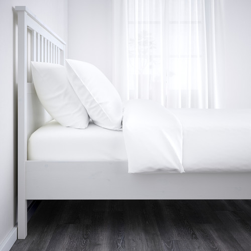 HEMNES Bed frame, white stain, Leirsund, 90x200 cm