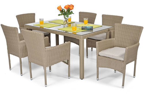 Garden Furniture Set with 6 Chairs SONATA, beige