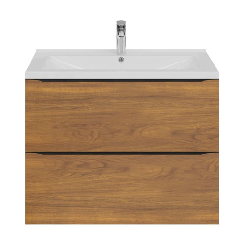 Goodhome Wall-mounted Basin Cabinet Imandra 80 cm, walnut