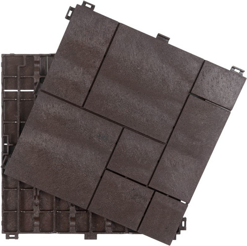 Decking Tile Mosaic 30 x 30 cm, brown, 4pcs