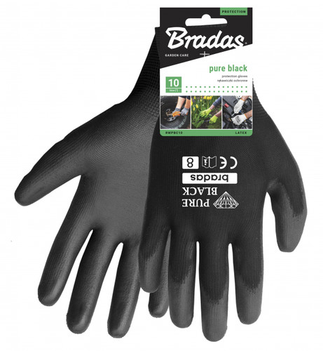 Bradas Gloves Pure Black PU, size 9