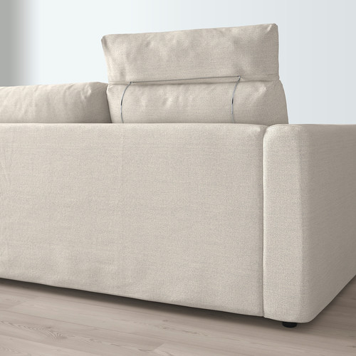 VIMLE 3-seat sofa, with headrest/Gunnared beige