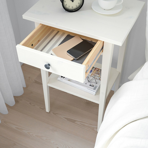 HEMNES Nightstand, white stain, 46x35 cm