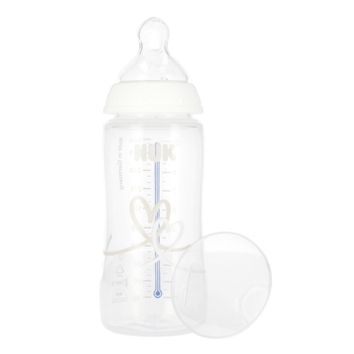 NUK First Choice Plus Baby Bottle with Temperature Control 300ml 6-18m, white