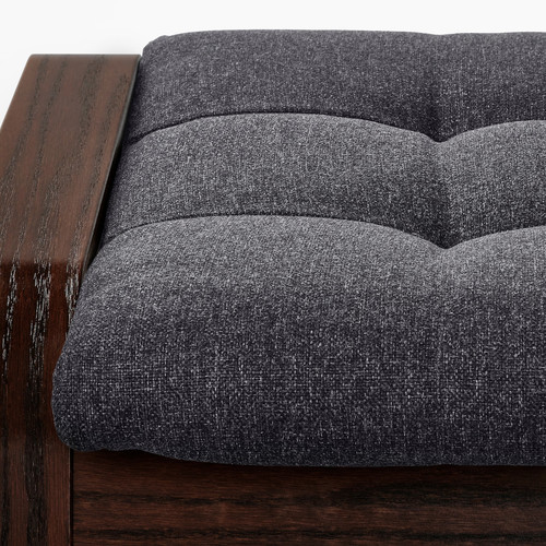 POÄNG Footstool, brown/Gunnared dark grey