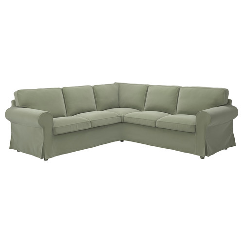 EKTORP Cover for corner sofa, 4-seat, Hakebo grey-green