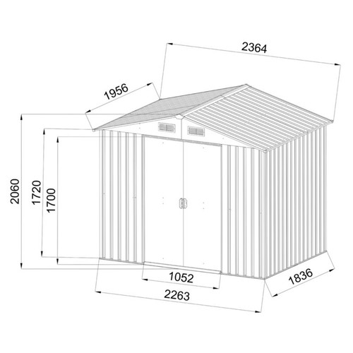 Metal Shed 236x195x210cm