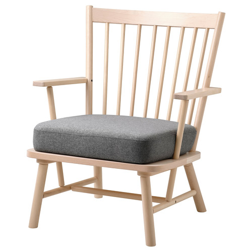 PERSBOL Armchair, birch/Tibbleby beige/grey