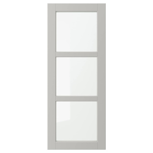 LERHYTTAN Glass door, light grey, 40x100 cm