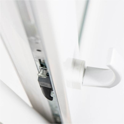 Casement/Tilt and Turn Window PVC Triple-Pane 1465 x 1435 mm, asymmetrical, white, right
