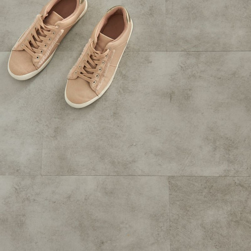 GoodHome Vinyl Flooring 30.5 x 61 cm, light grey concrete, 2.23 sqm, Pack of 12