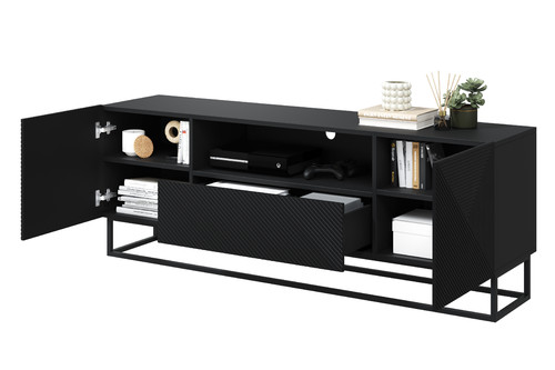 TV Cabinet Asha 167 cm, metal legs, matt black