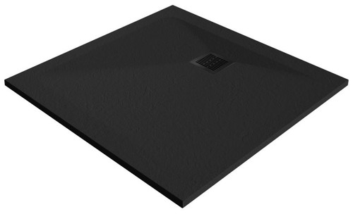 GoodHome Shower Tray Douro, square, 90x90 cm, black