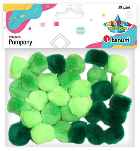 Pompoms 25mm 30pcs, green