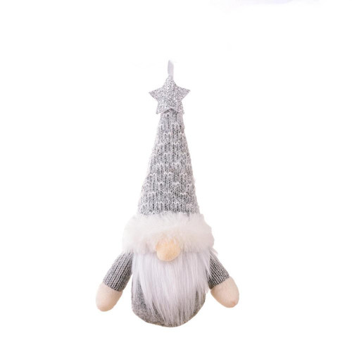 ECARLA Christmas Hanging Decoration Gnome, grey