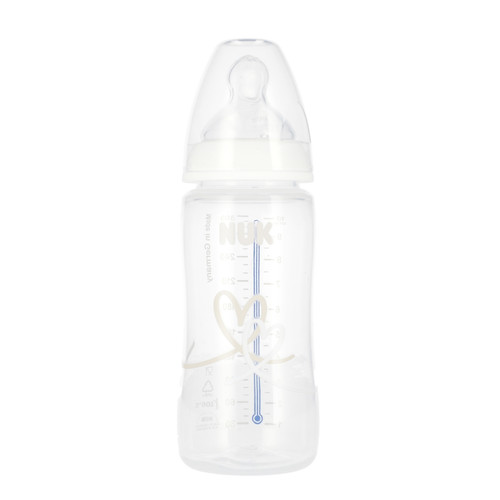 NUK First Choice Plus Baby Bottle with Temperature Control 300ml 6-18m, white