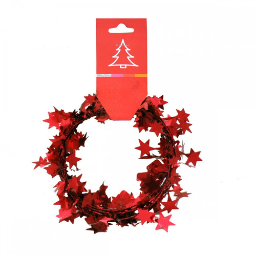 Christmas Garland Stars 270cm, red