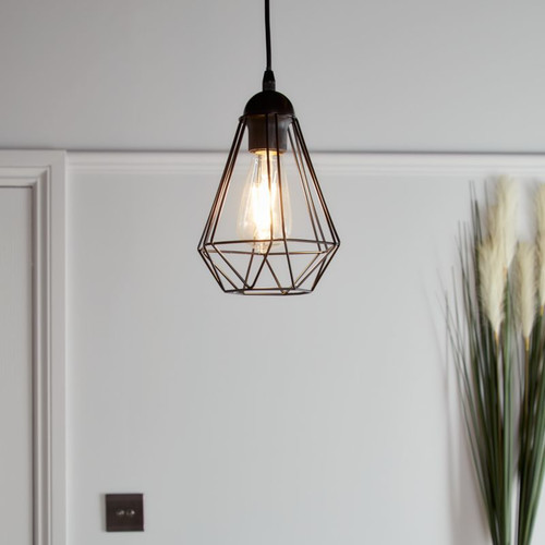 GoodHome Pendant Lamp Smertrio E27 17.5cm, black