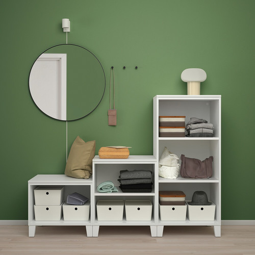 PLATSA Wardrobe with 3 doors, white/Fonnes white, 180x57x133 cm