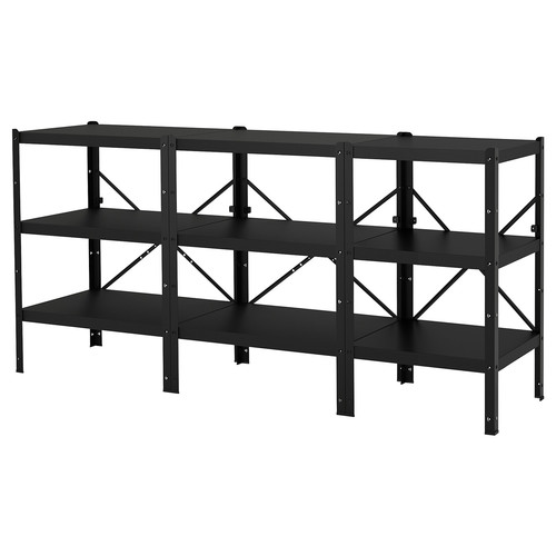 BROR Shelving unit, black, 234x55x110 cm