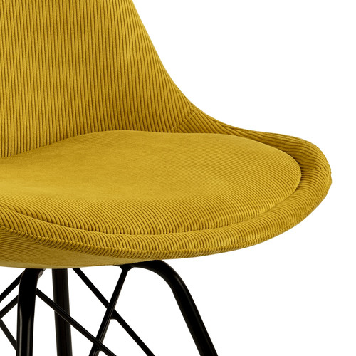 Chair Eris, corduroy, yellow