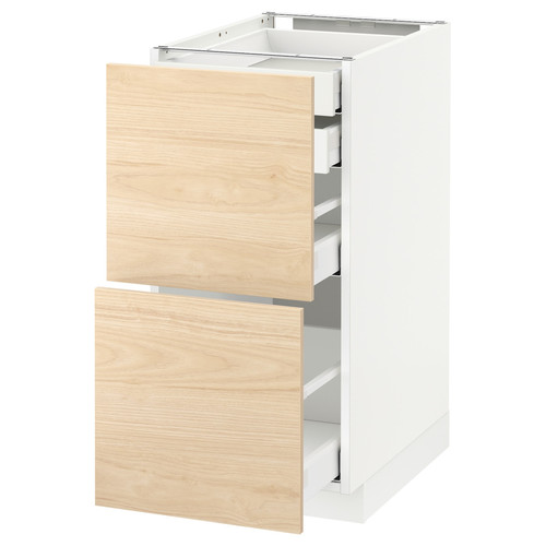 METOD / MAXIMERA Base cb 2 frnts/2 low/1 md/1 hi drw, white/Askersund light ash effect, 40x60 cm