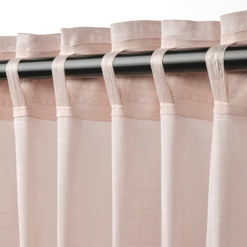 SILVERLÖNN Sheer curtains, 1 pair, pink, 145x300 cm