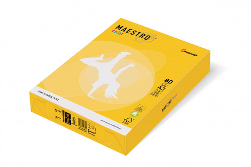 Maestro Colour Paper for Laser, Inkjet Printers & Copiers A4 160g 250 Sheets, mustard