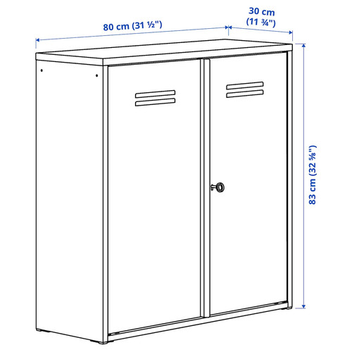 IVAR Cabinet with doors, white, 80x83 cm