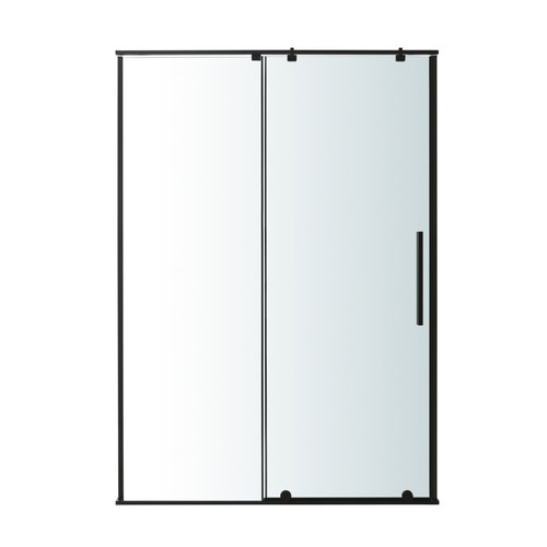 GoodHome Sliding Shower Door Ezili 140 cm, black/transparent