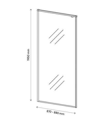 GoodHome Shower Panel Wall Ezili 90 cm, black/transparent