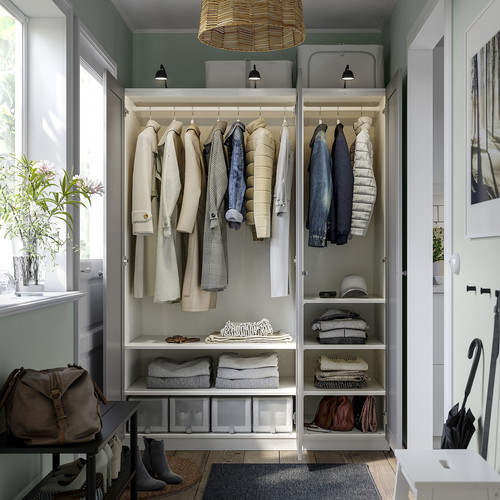 PAX / GULLABERG Wardrobe combination, white/grey, 150x60x201 cm