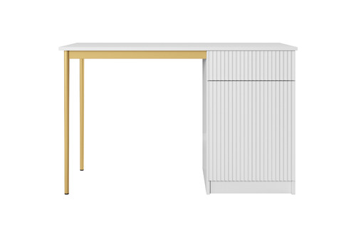 Desk Nicole 120 cm, matt white, gold legs