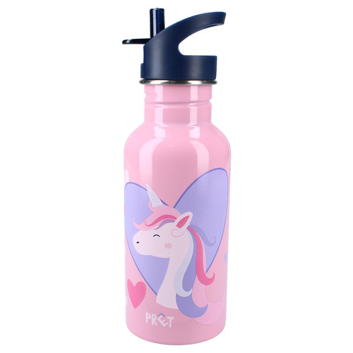 PRET Water Bottle for Children 500ml Unicorn Heart