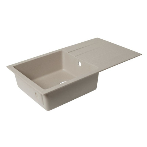 Cooke&Lewis Granite Kitchen Sink Hawking 1 Bowl with Drainer, beige