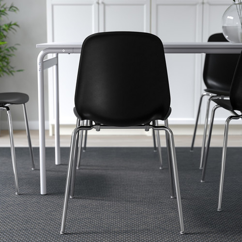 LIDÅS Chair, black/Sefast chrome-plated