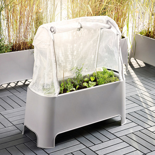 ASPAREN Planter, grey outdoor, 89x38 cm