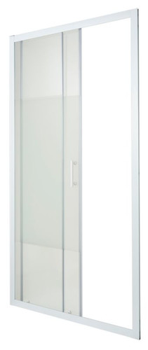 Shower Sliding Door Onega 100 cm, white/patterned