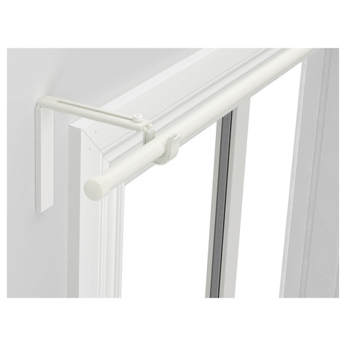 RÄCKA Curtain rod combination, white, 120-210 cm