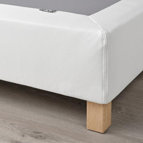 LYNGÖR Sprung mattress base with legs, white, 140x200 cm