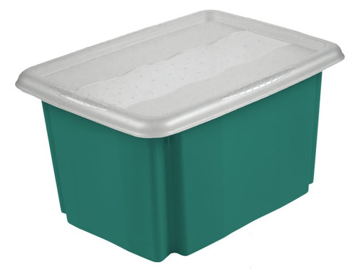 GoodHome Storage Box with Lid Burnham 15 l, green