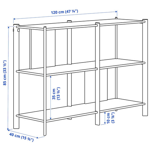 JÄTTESTA Shelving unit, black, 120x85 cm