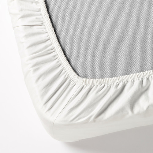 DVALA Fitted sheet, white, 90x200 cm